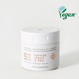 DermaCentric Peptide Multi Effect Vegan Ampoule Pad 70-Sheet 185ml Pore Care Hydrating Firming Anti-Wrinkle Toner Pad _ Made in KOREA